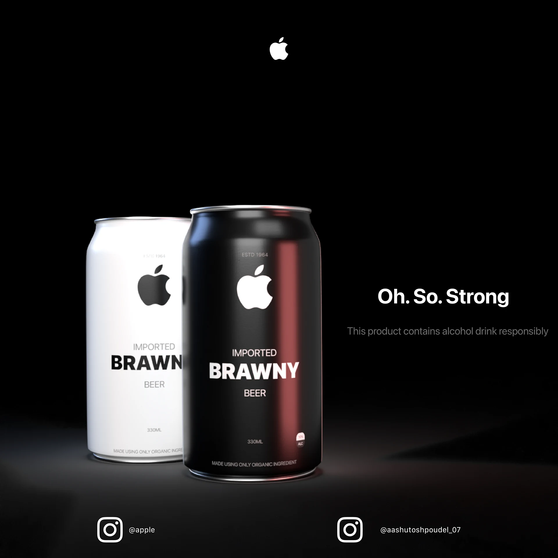 Apple inspired minimalist beer campaign visual