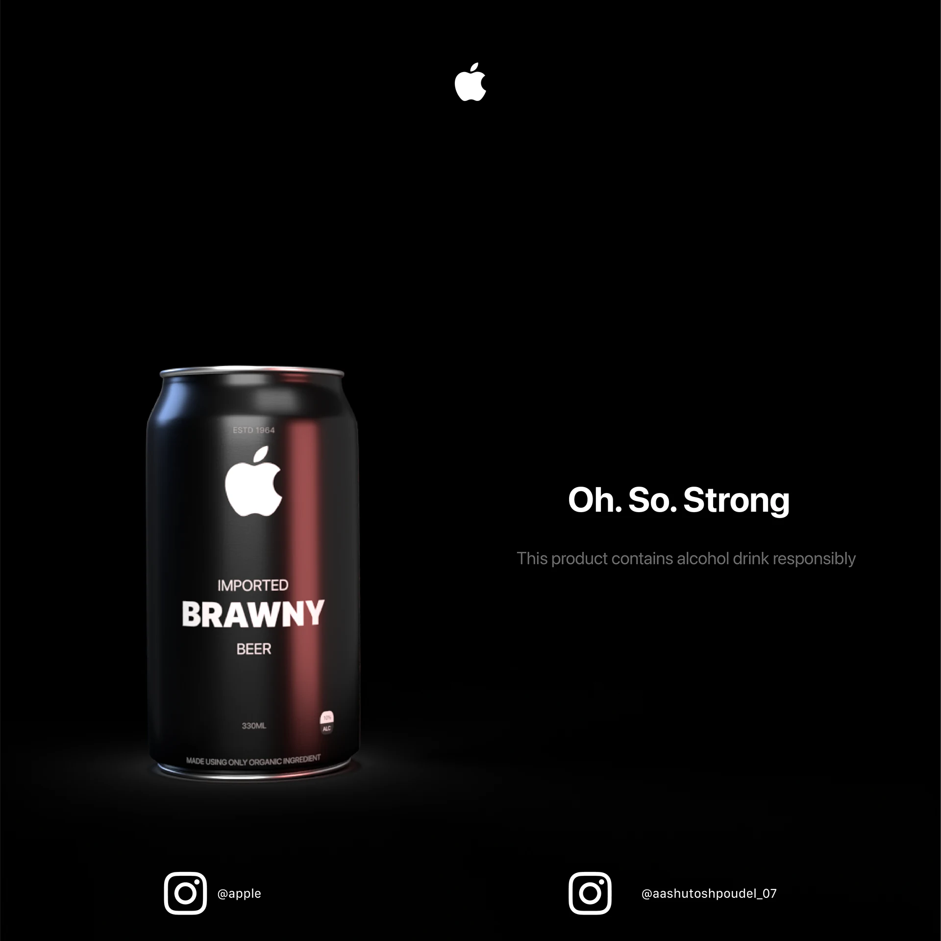 Apple inspired beer product visual