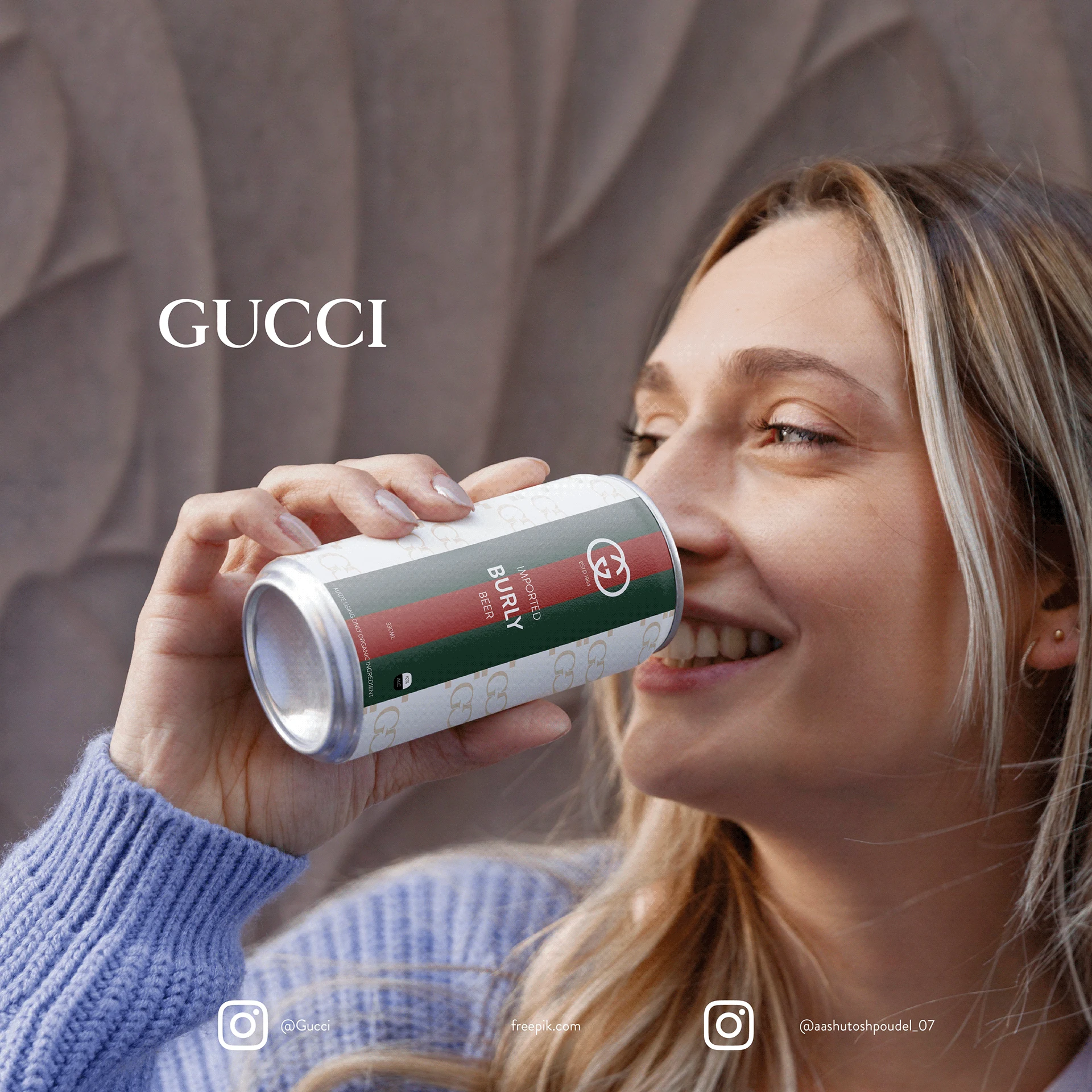 Gucci inspired premium beer packaging concept