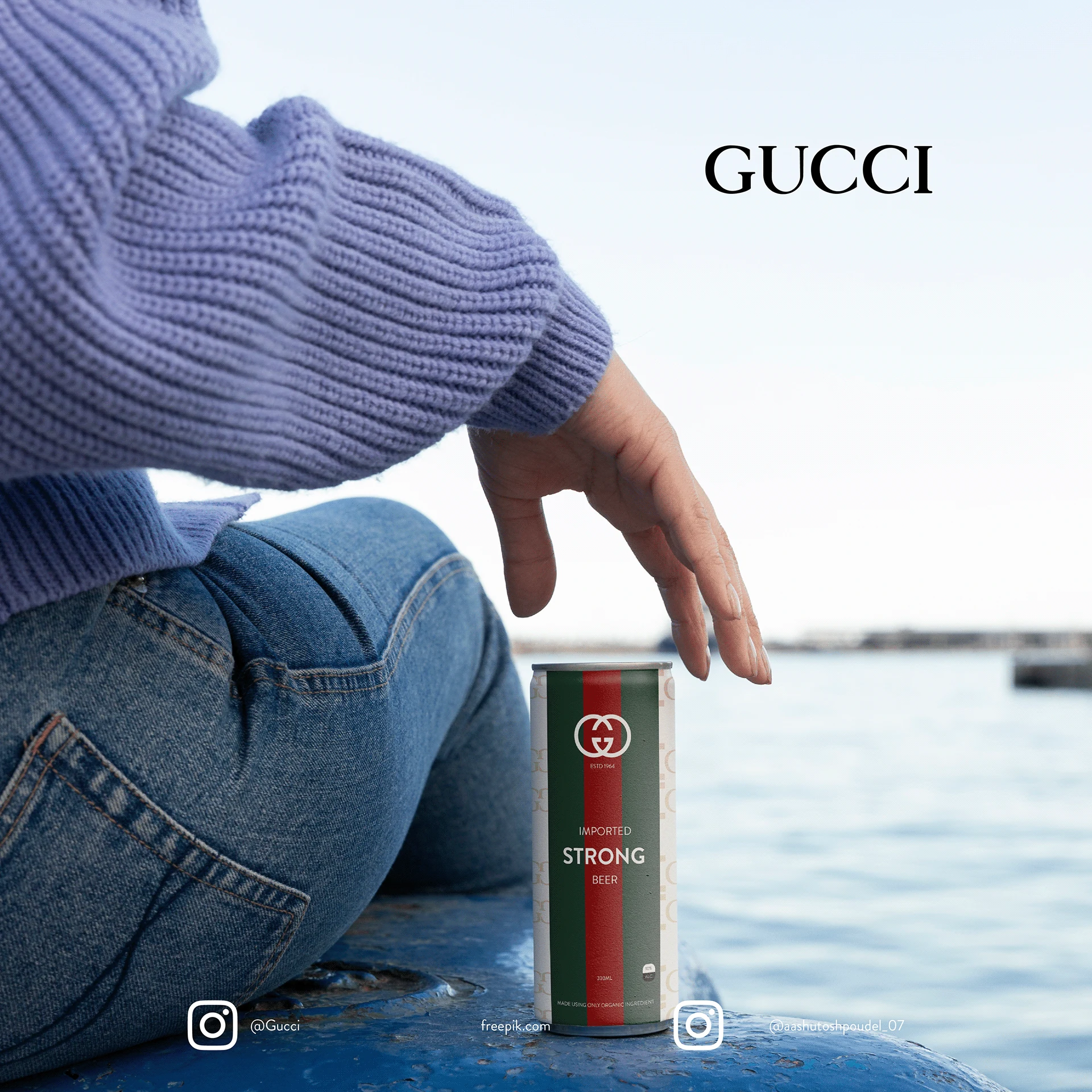 Gucci inspired full beer campaign composition